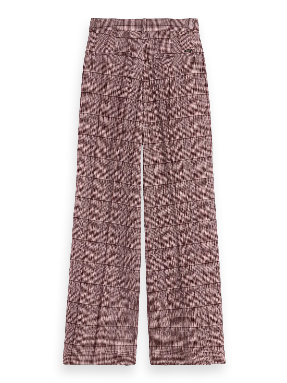 Rose High-Rise Wide-Leg Prince Of Wales Seersucker Pant
