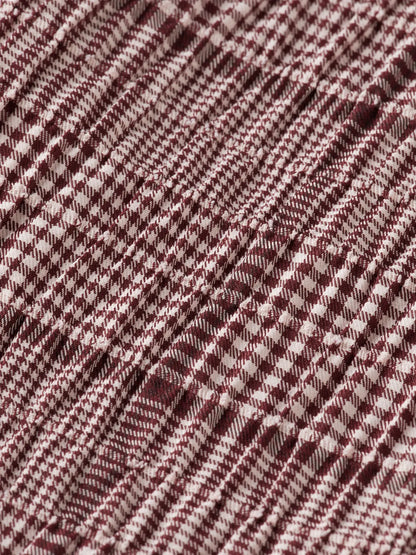 Rose High-Rise Wide-Leg Prince Of Wales Seersucker Pant