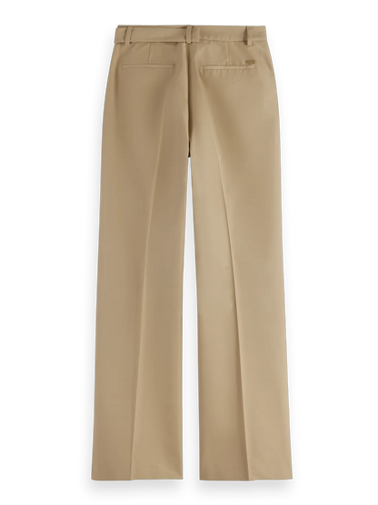 Edie Tailored Wide-Leg Fixed Belt Pant