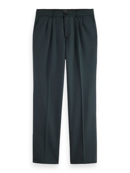 Relaxed Straight Fit Pleated Tailored Chino