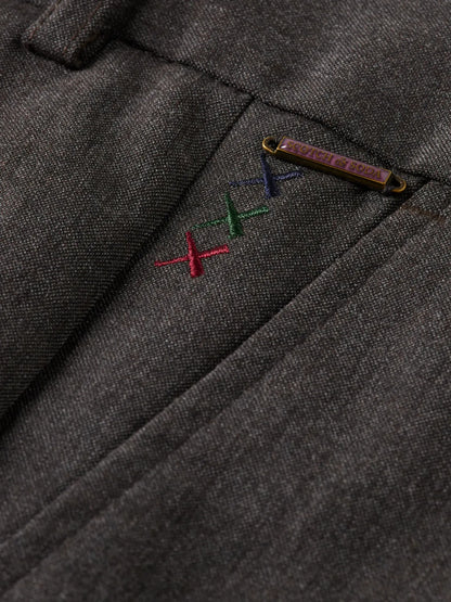 Pocket Detail Wide Fit Melange Chino