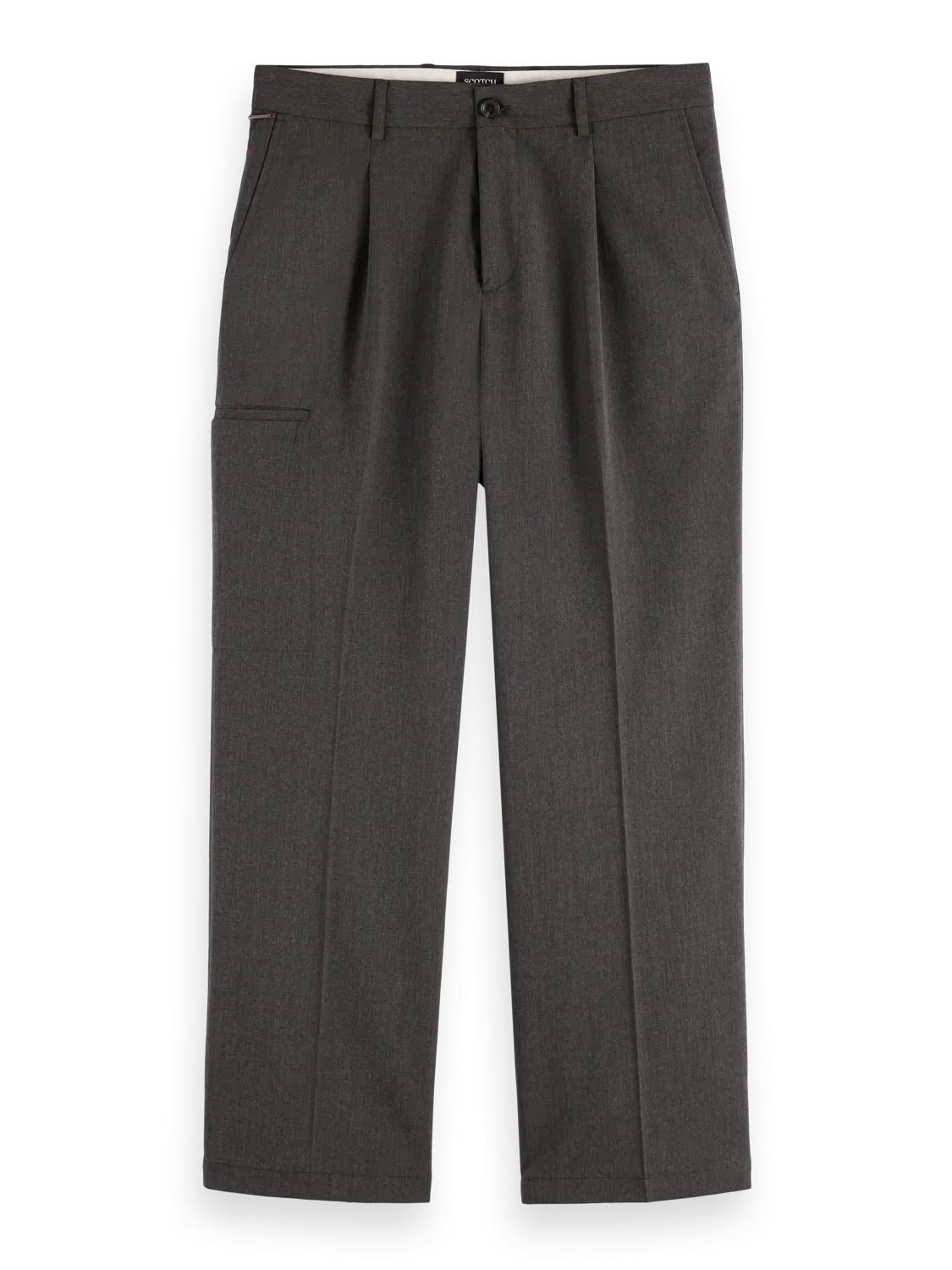 Pocket Detail Wide Fit Melange Chino