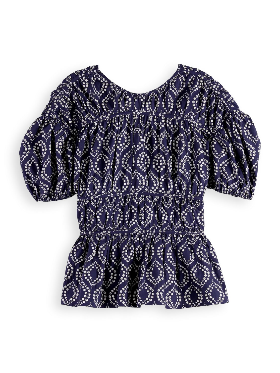 Geometric Gathered Cotton Top