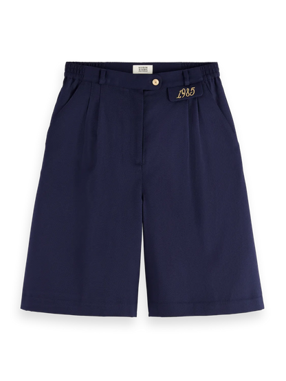 Gabardine Twill Pleated Short