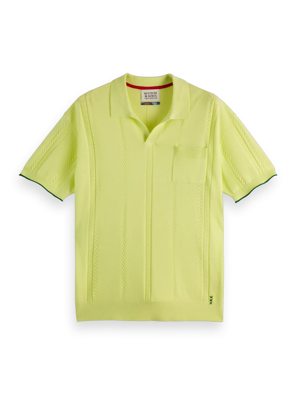 V-Neck Relaxed Fit Knit Polo