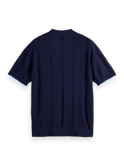 V-Neck Relaxed Fit Knit Polo