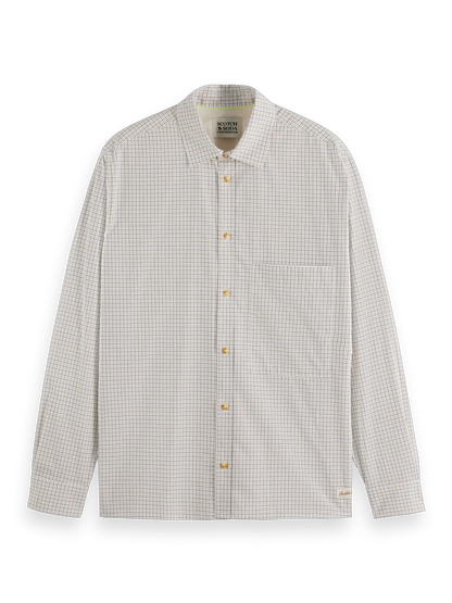 Relaxed Fit Yarn-Dyed Micro-Check Shirt