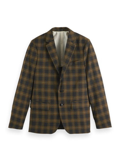 Single-Breasted Yarn-Dyed Check Regular Fit Blazer