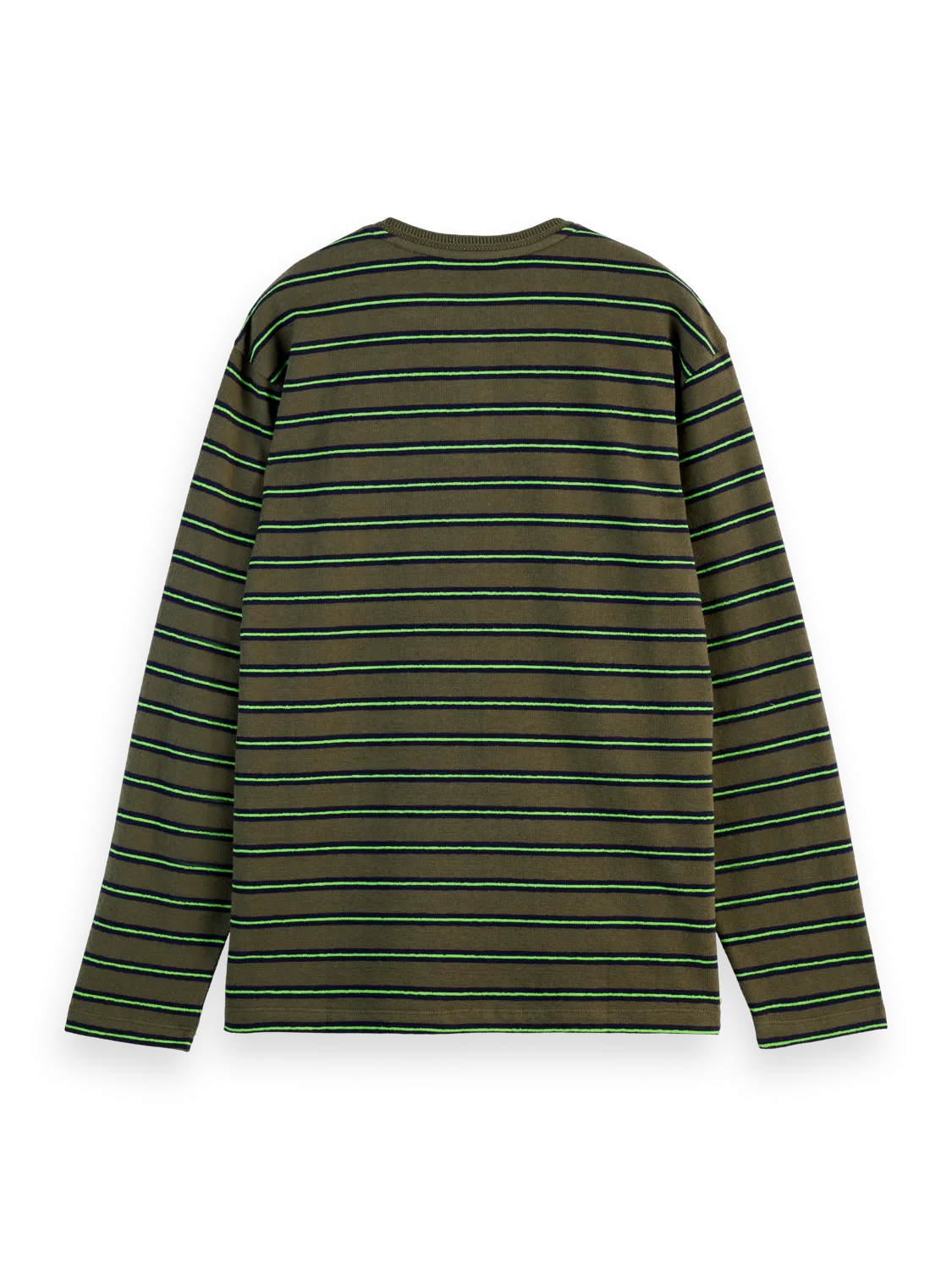 Relaxed Fit Textured Stripe Long Sleeve T-Shirt