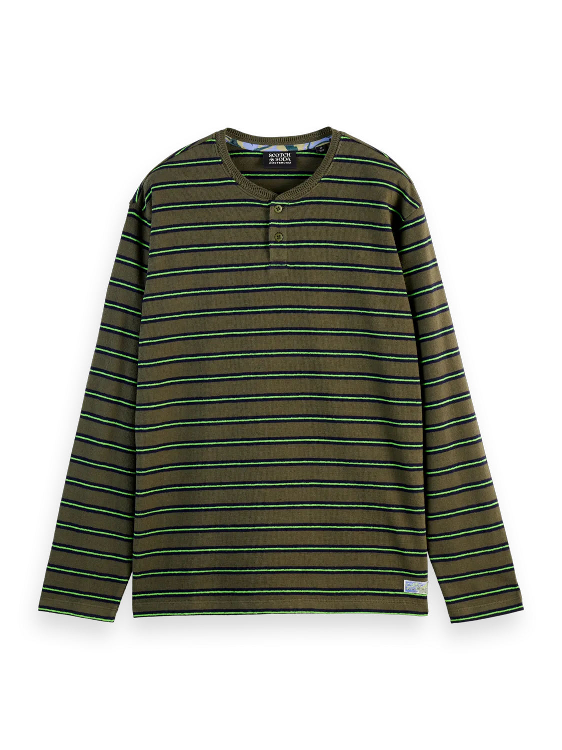 Relaxed Fit Textured Stripe Long Sleeve T-Shirt