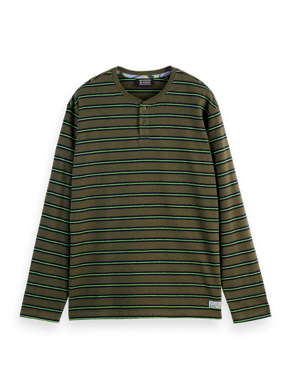 Relaxed Fit Textured Stripe Long Sleeve T-Shirt