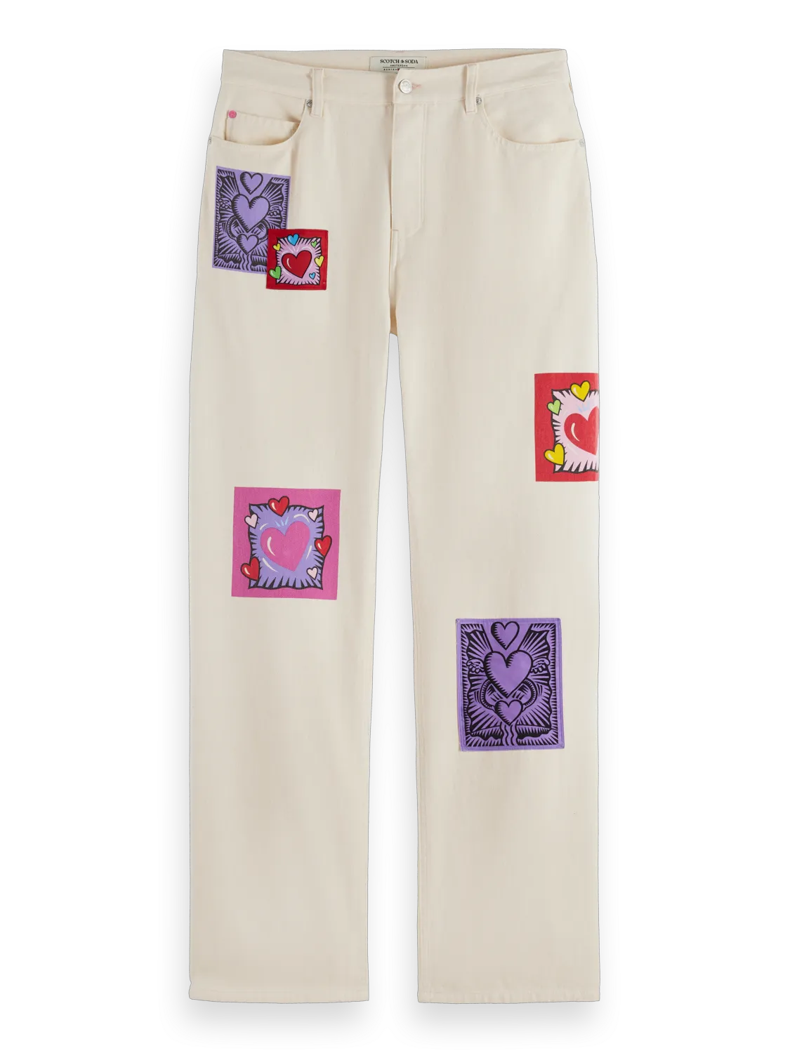 Scotch & Soda x Burton Morris Unisex Straight Leg Jeans | Ecru Love