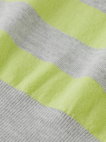 Stripe Crew Neck Relaxed Knit Vest