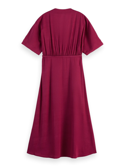 Jacquard Midi Wrap Dress