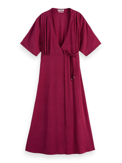 Jacquard Midi Wrap Dress