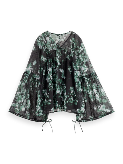 Floral Printed Fil Coupe Top