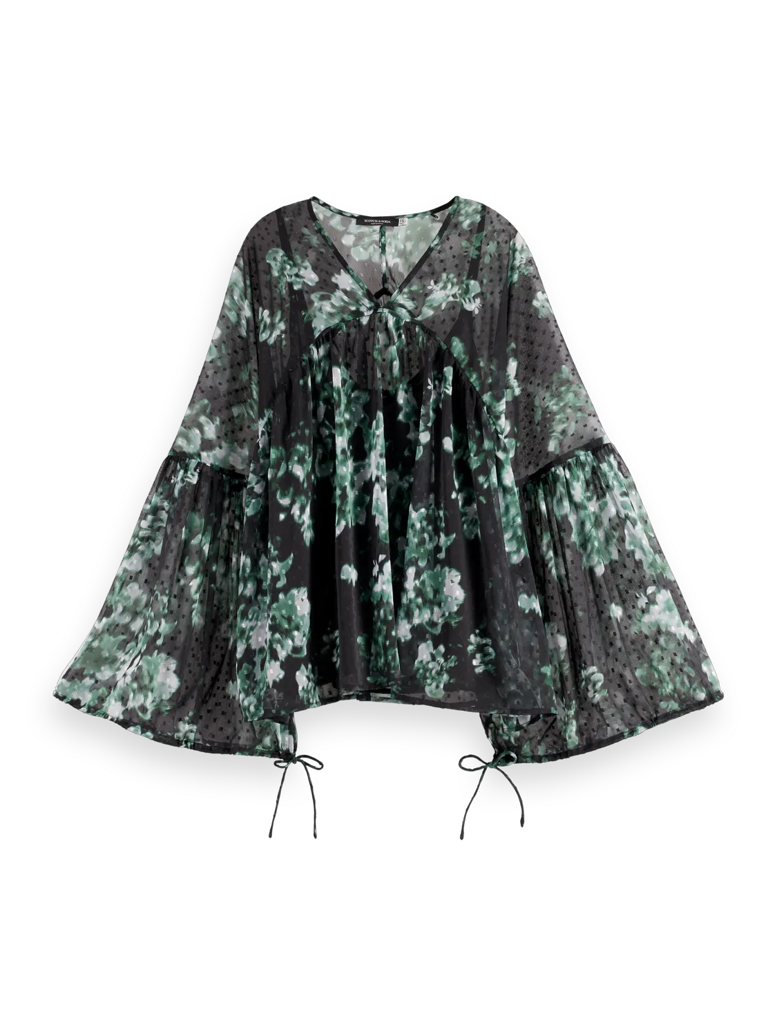 Floral Printed Fil Coupe Top