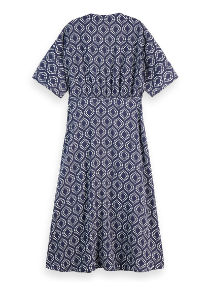Jacquard Midi Wrap Dress