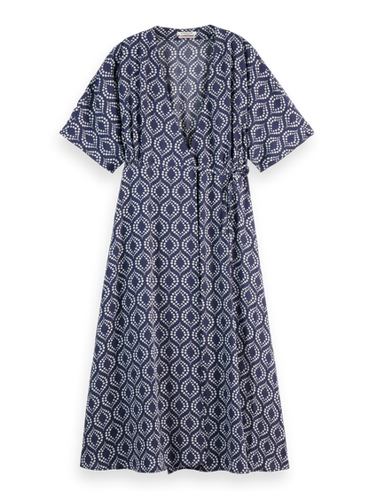 Jacquard Midi Wrap Dress