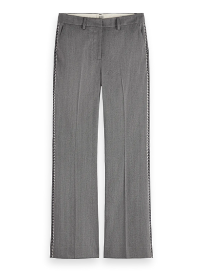 Violet Herringbone High Rise Flare Pant