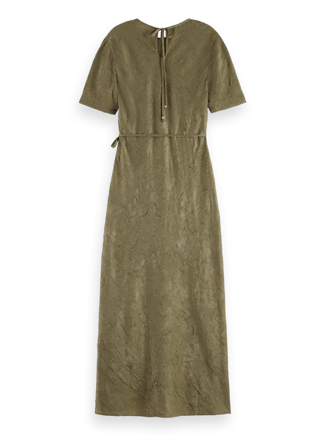 Midi Crushed Satin Wrap Dress