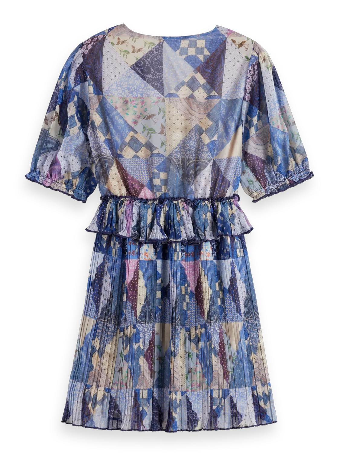 Quilted Pleated Mini Dress