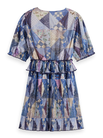 Quilted Pleated Mini Dress