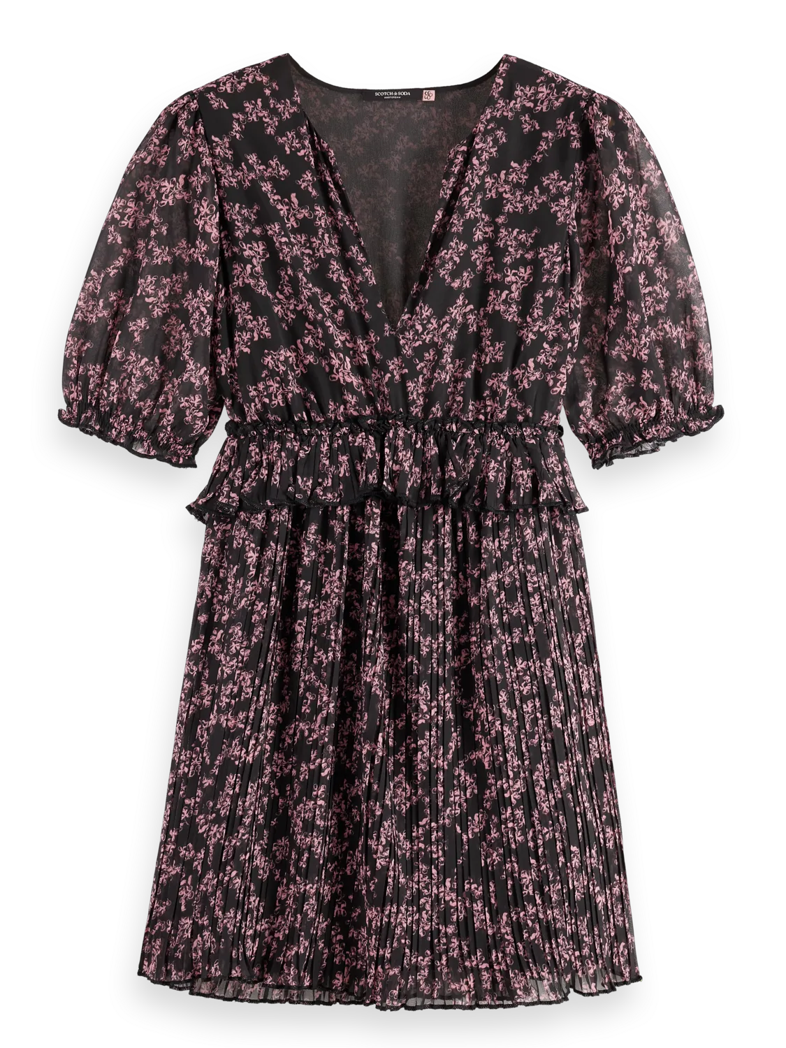 Floral Pleated Mini Dress