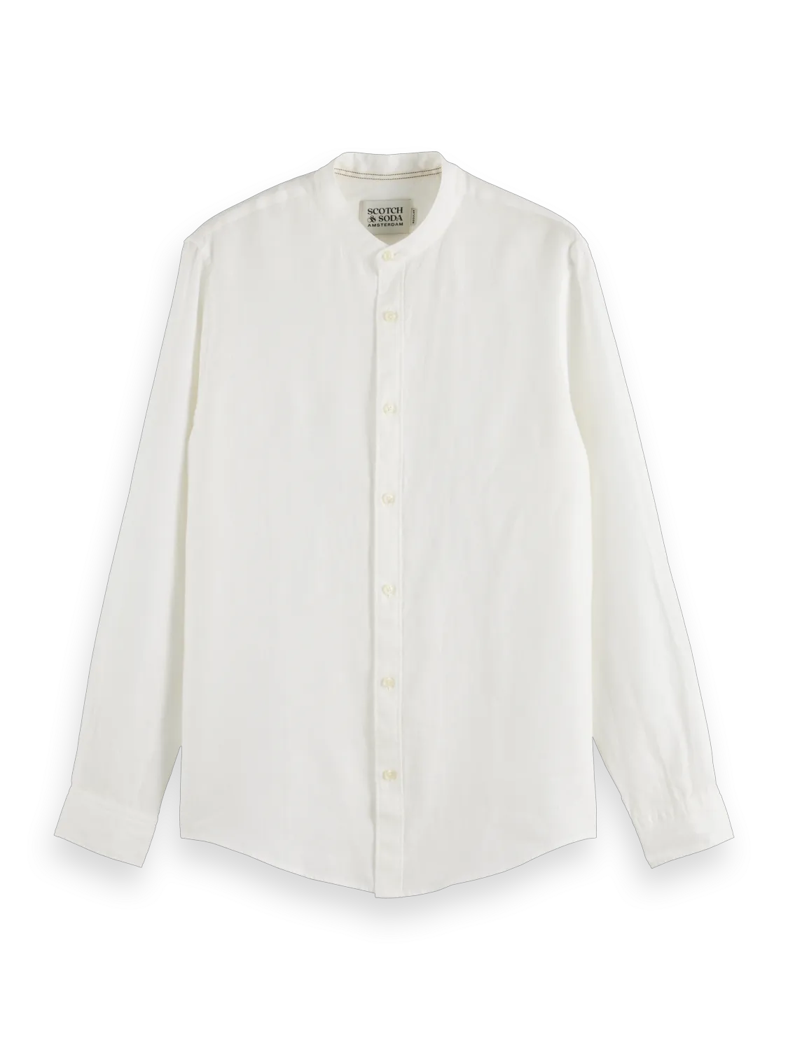 Essentials — Linen Stand Up Collar Shirt