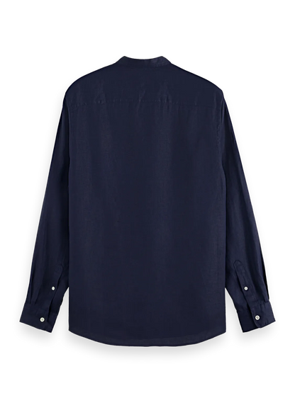Essentials — Linen Stand Up Collar Shirt