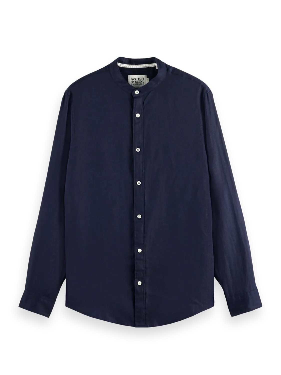 Essentials — Linen Stand Up Collar Shirt