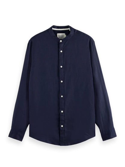 Essentials — Linen Stand Up Collar Shirt