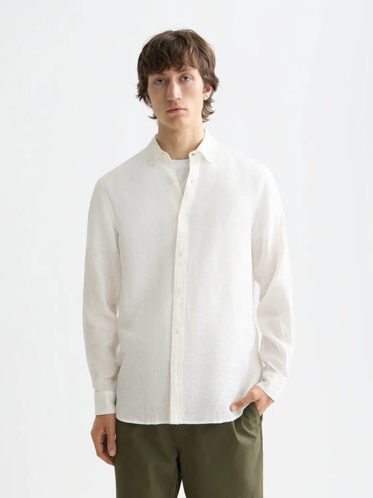 Essentials — Linen Long Sleeve Button-Down Shirt