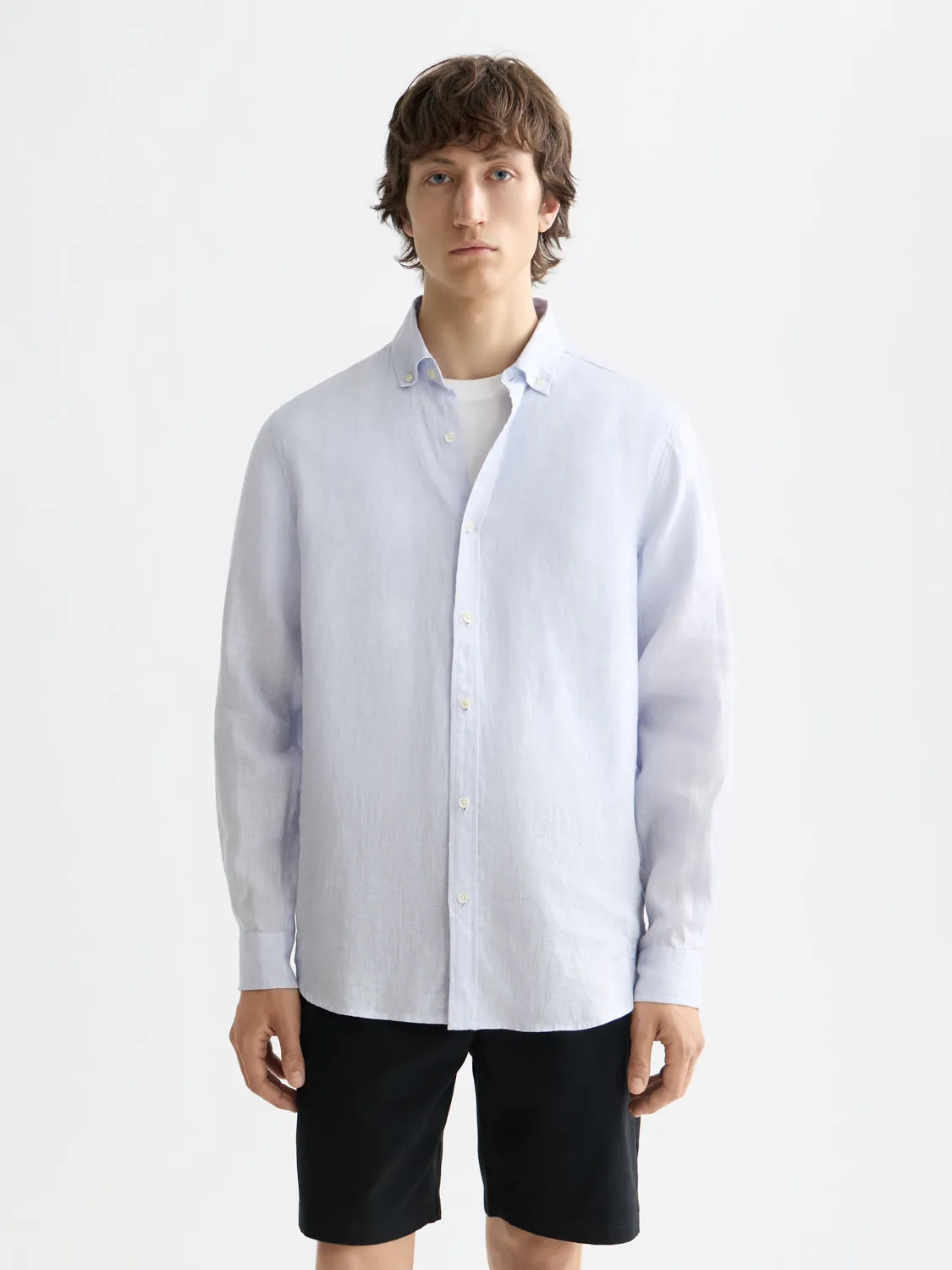 Essentials — Linen Long Sleeve Button-Down Shirt