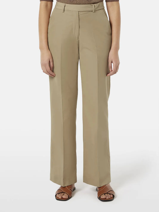 Edie Tailored Wide-Leg Fixed Belt Pant