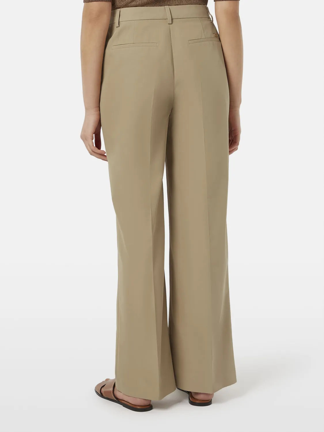 Edie Tailored Wide-Leg Fixed Belt Pant