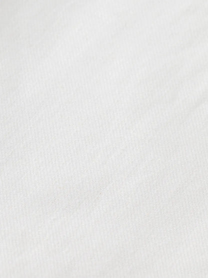 Pleated Relaxed Straight Cotton-Linen Twill Chino