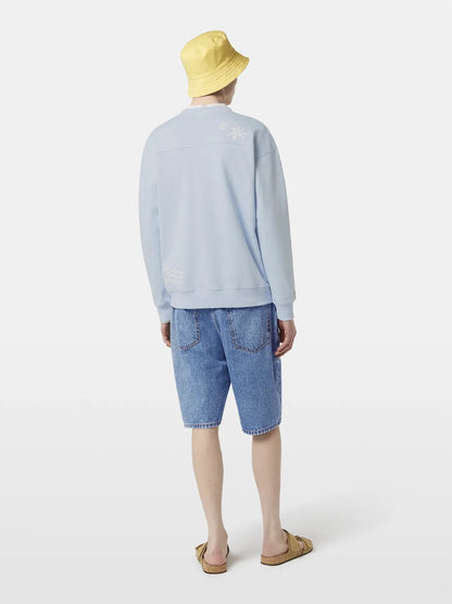 Relaxed-Fit Slub Embroidered Sweatshirt