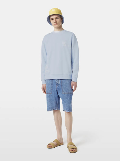 Relaxed-Fit Slub Embroidered Sweatshirt