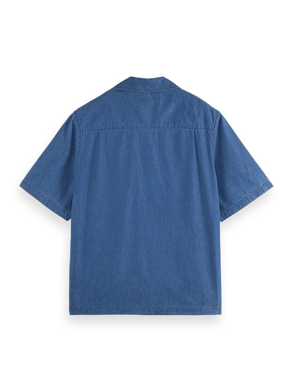 Relaxed-Fit Lightweight Denim Short Sleeve Shirt