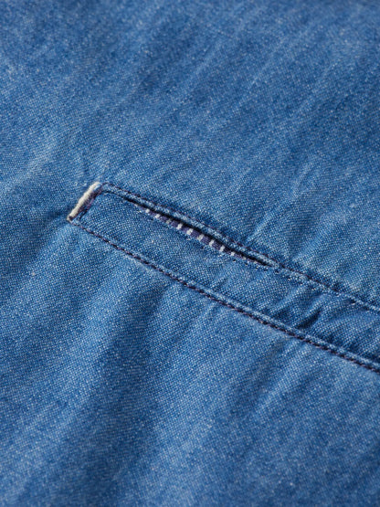 Relaxed-Fit Lightweight Denim Short Sleeve Shirt