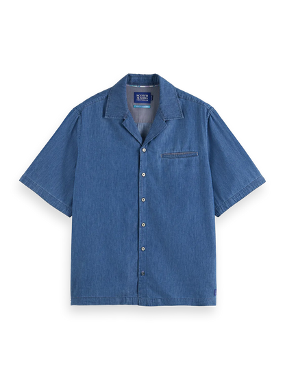 Relaxed-Fit Lightweight Denim Short Sleeve Shirt