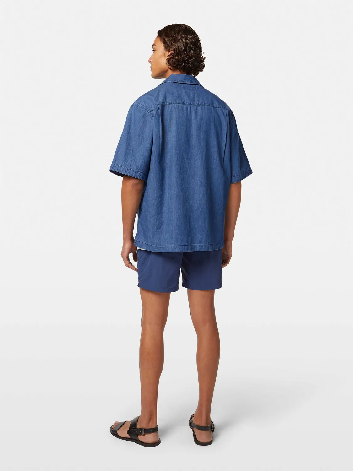 Relaxed-Fit Lightweight Denim Short Sleeve Shirt