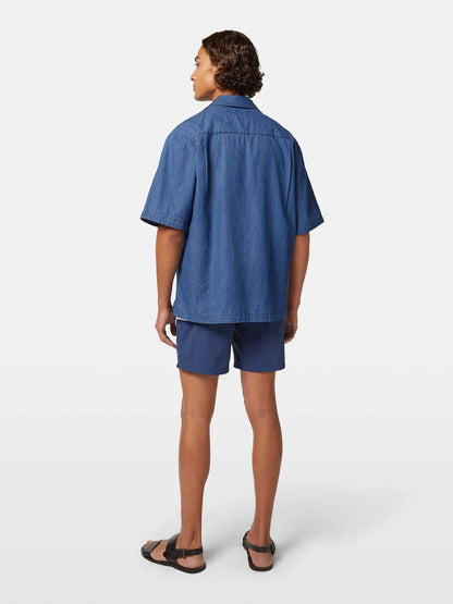 Relaxed-Fit Lightweight Denim Short Sleeve Shirt