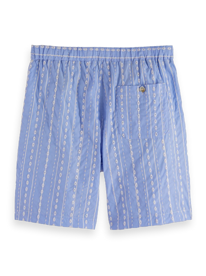 Twilt Embroidered-Stripe Seersucker Bermuda Short