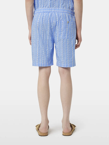 Twilt Embroidered-Stripe Seersucker Bermuda Short