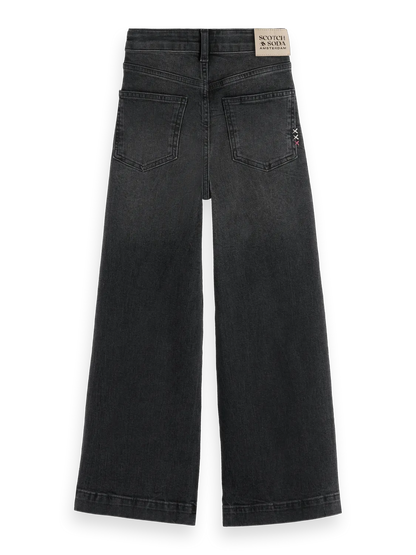 Girls' Core The Wave Wide Leg Jeans - Black Night