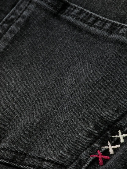 Girls' Core The Wave Wide Leg Jeans - Black Night