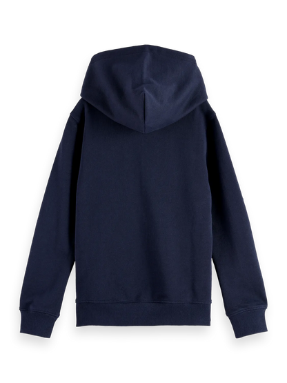 Boys' Core Regular-Fit Logo Badge Zip Through Hoodie