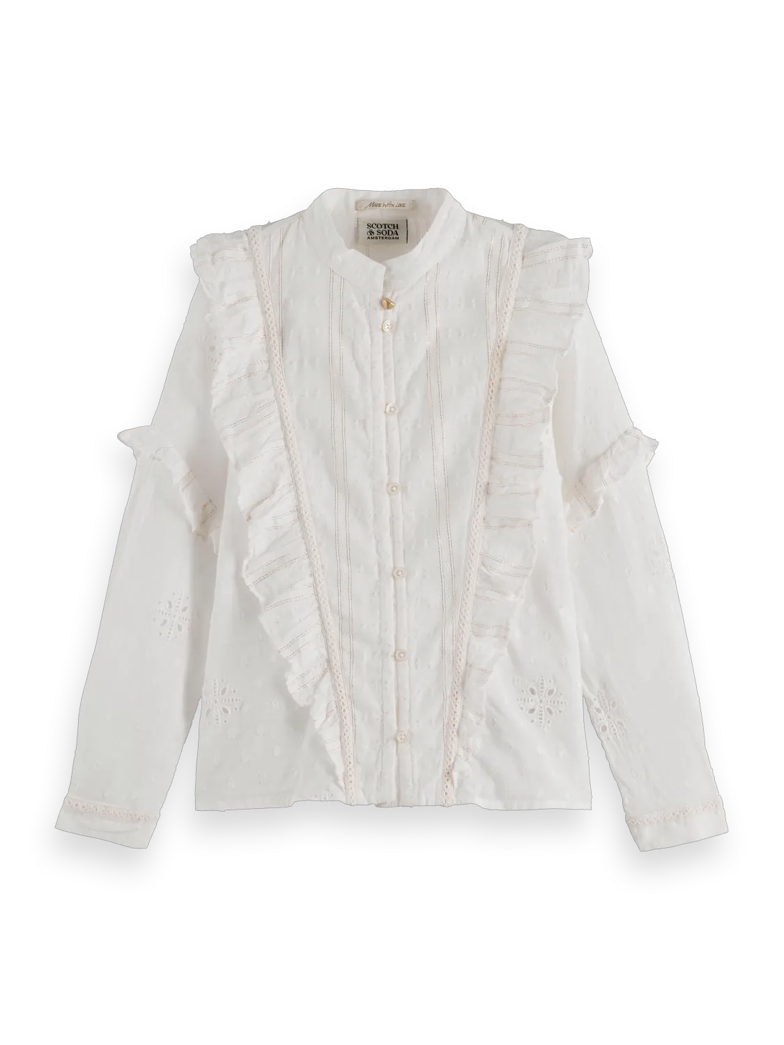 Girls' Fancy lurex cotton shirt